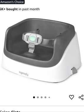 Ingenuity Slate Foam Booster Seat with 3-Point Harness